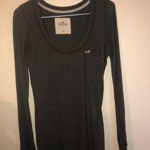 Hollister brown long sleeve shirt